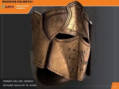 warrior helmet 01 Low-poly 3D model