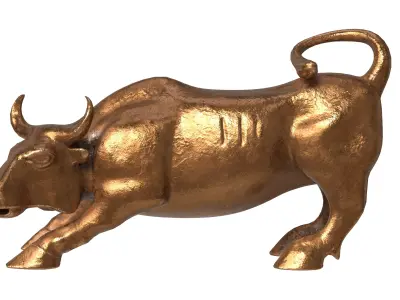 Bronze Buffalo statue Low-poly 3D model