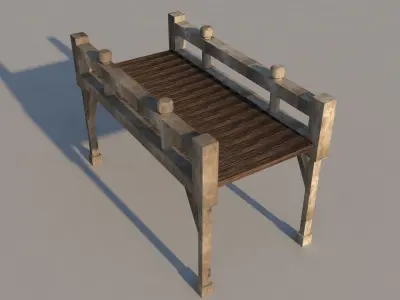 Old Wooden Bridges Pack Low-poly 3D model