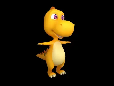 Asset - Cartoons - Animal - Dinosuar - Rig  3D model