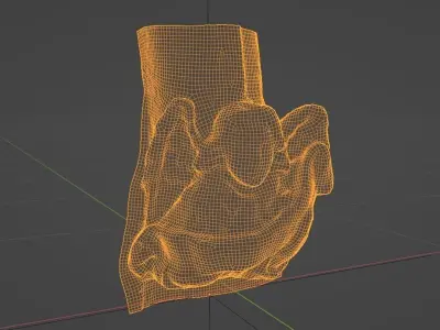 Stone Angel Statue - Church Doorway Ornament Photo-Scan Low-poly 3D model