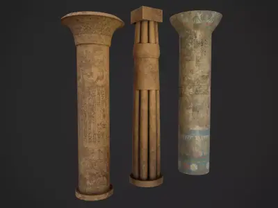 Egypt Column Pack Low-poly 3D model