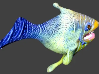 CARTOON TROPICAL GLADFISH LOWPOLY Low-poly 3D model