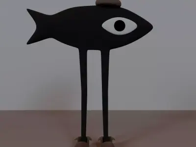 Fish with legs  Low-poly 3D model