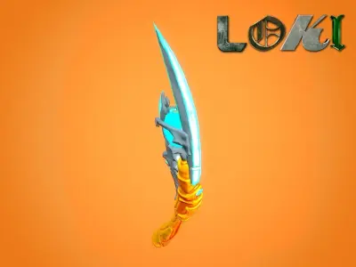 Stylized Loki Staff Free low-poly 3D model
