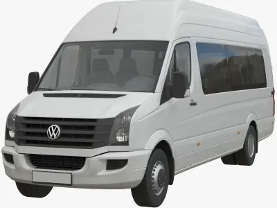 VW Crafter 2011 minibus MAXI 3D model