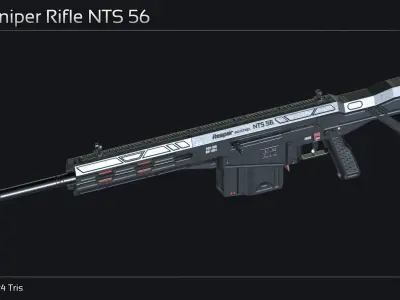 Scifi Sniper Rifle NTS 56 Low-poly 3D model