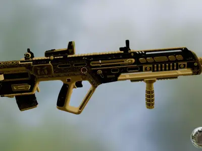 gun 5 Low-poly 3D model