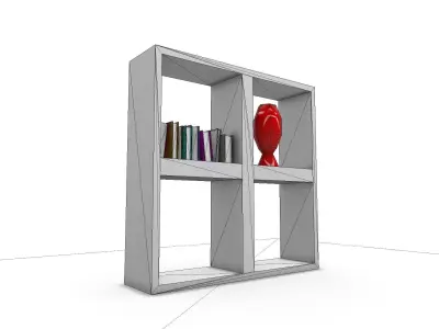Decorated Shelve Small SHC Quick Office LM Low-poly 3D model