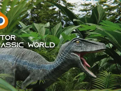 Monster Velociraptor Dinosaur Low-poly 3D model