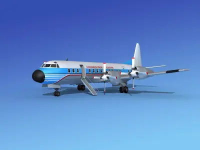 L-188 Electra HP Lockheed Aircraft 3D model