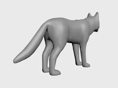 Wolf-wild animals Low-poly 3D model