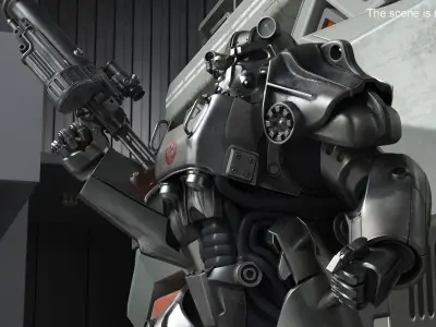 Fallout Combat Infantry Armor Walking for 3D Print 3D print model