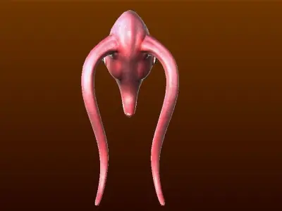 Alien Squid Creature Low-poly 3D model
