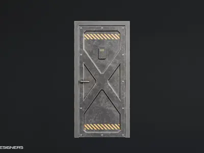 Military Security Door - UE4 And UE5 Optimized Low-poly 3D model
