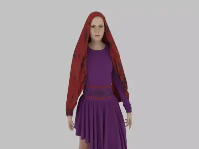 Hijab Woman 3D model