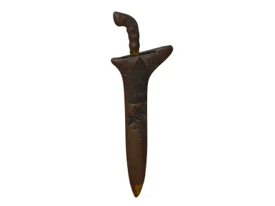 Keris Traditional Weapon From Java Indonesia 3D model