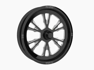 FTD Customs T45 Exhile dragster front wheel Low-poly 3D model