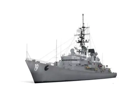 DDG 19  USS Tattnall Low-poly 3D model