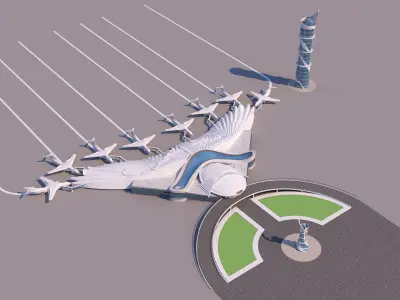 0195 - Airport Building 3D model
