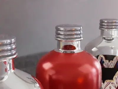 Perfume Bottle Amour with Label Cosmetic Product Packaging Free 3D model