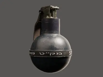 Israel Rubber Ball Grenade - Stinger grenade - Tear Gas grenade 3D model