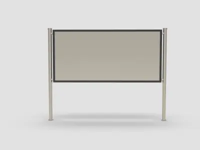 Style advertisement close to a urban street in city 3D model