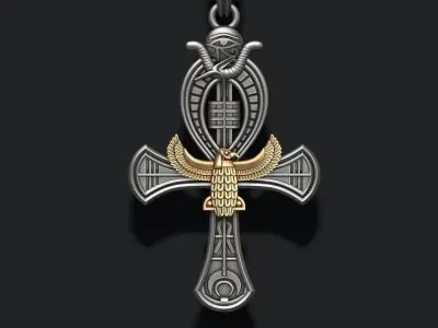 Egyptian Ankh cross pendant 3D print model