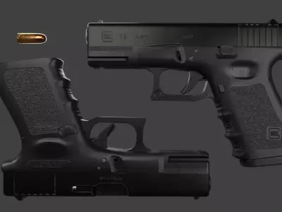 Glock 19 gen 3 Game ready Low-poly 3D model
