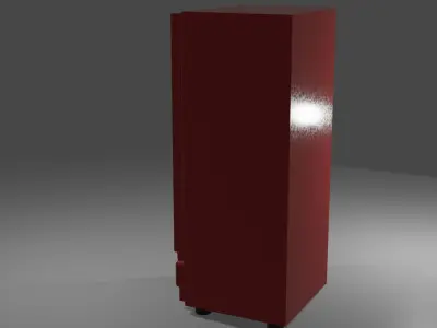 Commercial Freezer for Drinks - Red Low-poly 3D model