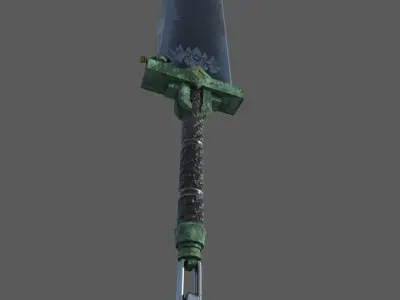 Underwater dungeon sword Low-poly 3D model