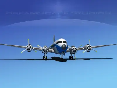 Douglas DC-7B Lufthansa 3D model