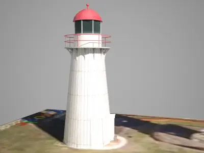 The Old Caloundra Lighthouse Low poly 3D model