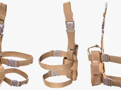 Tactical Holster 18 - All MH Bodies and UE5 Skeletons - Rigged Low-poly 3D model