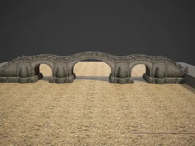 Long Stone Bridge Low-poly 3D model