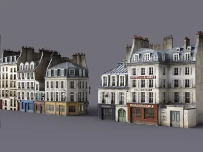Paris a lancienne Low-poly 3D model