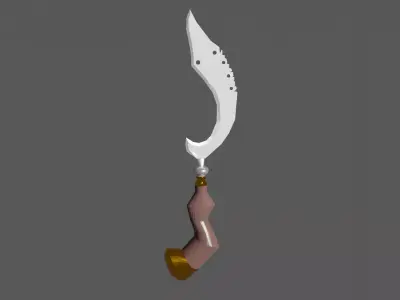 Kujang low poly sword hanging Free low-poly 3D model