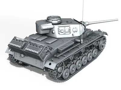 PzKpfw III - Ausf J - Mid Production 3D model