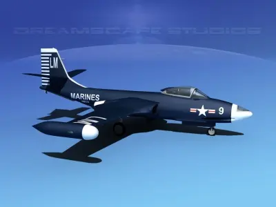 McDonnell F2H2 Banshee V03 3D model