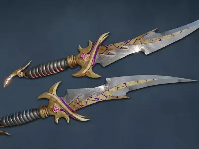 Fantasy Dagger 1  Low-poly 3D model