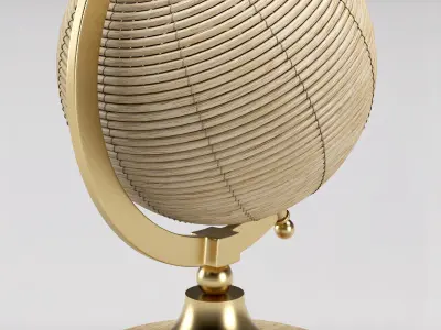 Rattan globe decorative object Free 3D model