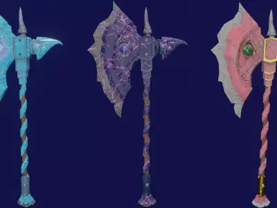 Dragon Axe PBR Low-Poly Game READY Low-poly 3D model