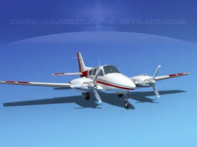 Beechcraft B55 Baron V12 3D model