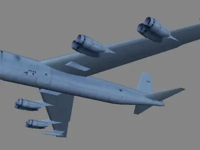 USAF B-52 bomber 3d model low-poly Low-poly 3D model