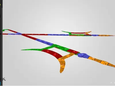 Shuang Gou the Twinswords Low-poly 3D model