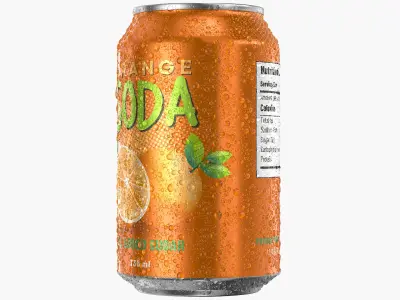 Standard Soda Can With Droplets 330ml 3D model