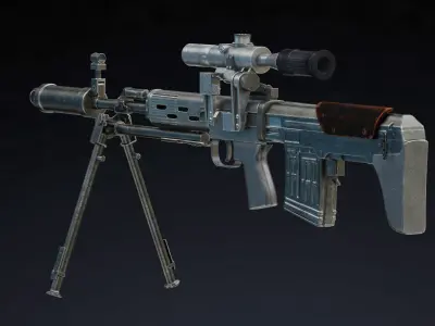 Dragunov SVU Low Poly Realistic Low-poly 3D model