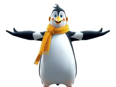 Playful Penguin model pack Low-poly 3D model