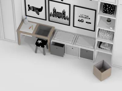 Kid Furniture composition Full set 3D model