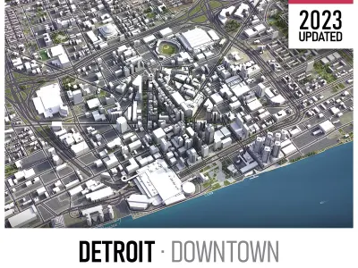 Detroit Low-poly 3D model